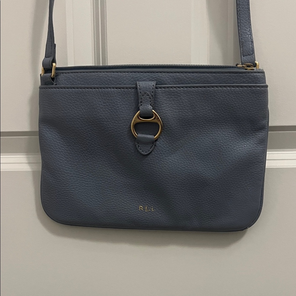 Lauren Ralph Lauren Slate Blue Crossbody with Gold Accent